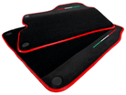 Black Floor Mats For Ferrari California 2008-2014 With Alcantara Red Trim - AutoWin