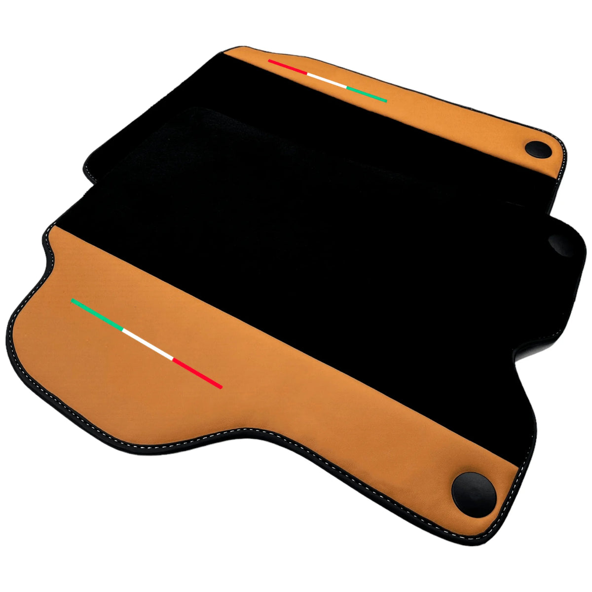 Black Floor Mats for Ferrari California (2008-2014) with Beige Tradizione Nappa Leather - AutoWin