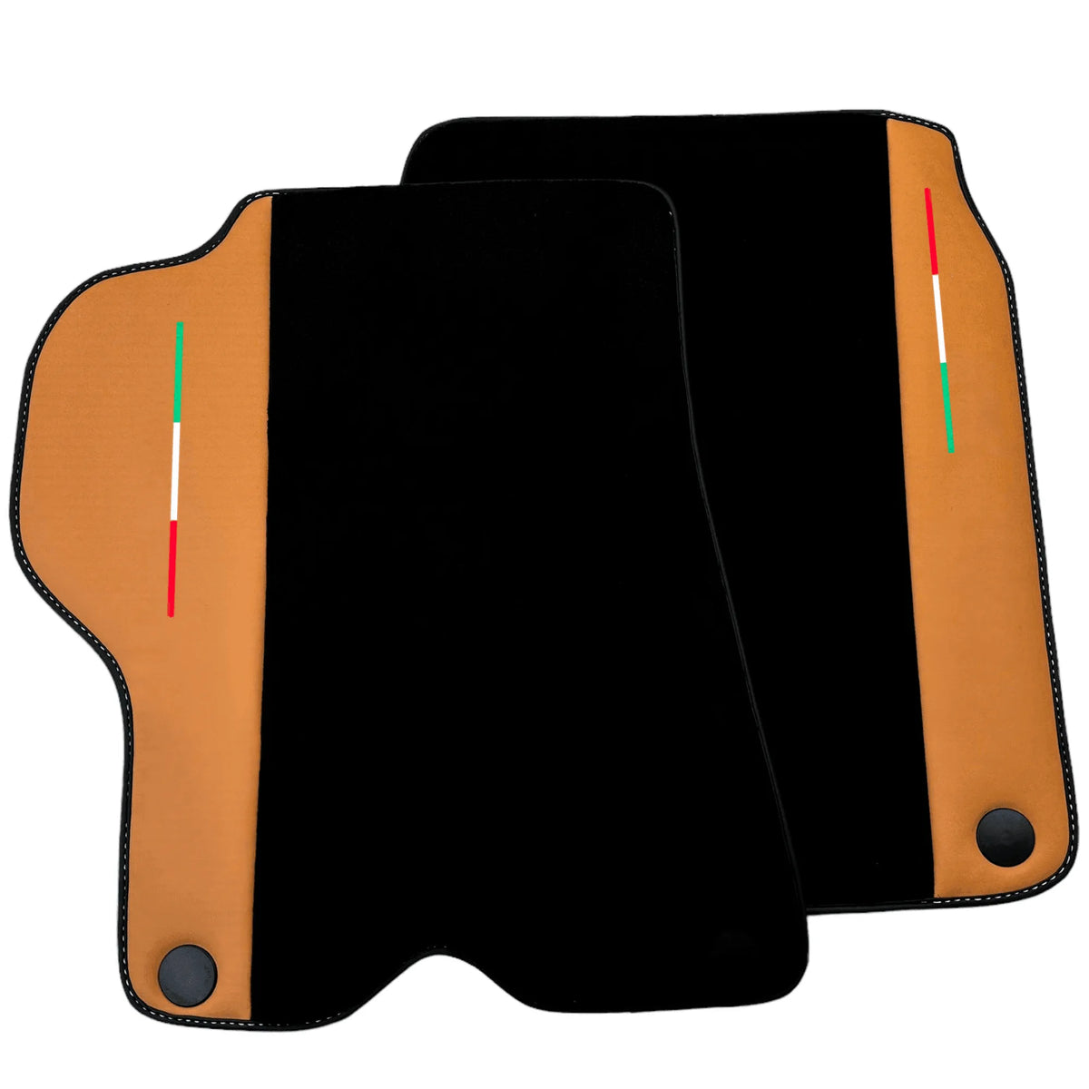 Black Floor Mats for Ferrari California (2008-2014) with Beige Tradizione Nappa Leather - AutoWin