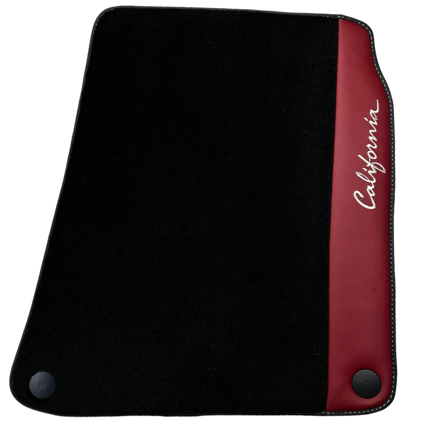 Black Floor Mats for Ferrari California (2008-2014) with Bordeaux Nappa Leather - AutoWin