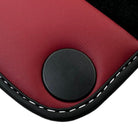 Black Floor Mats for Ferrari California (2008-2014) with Bordeaux Nappa Leather - AutoWin