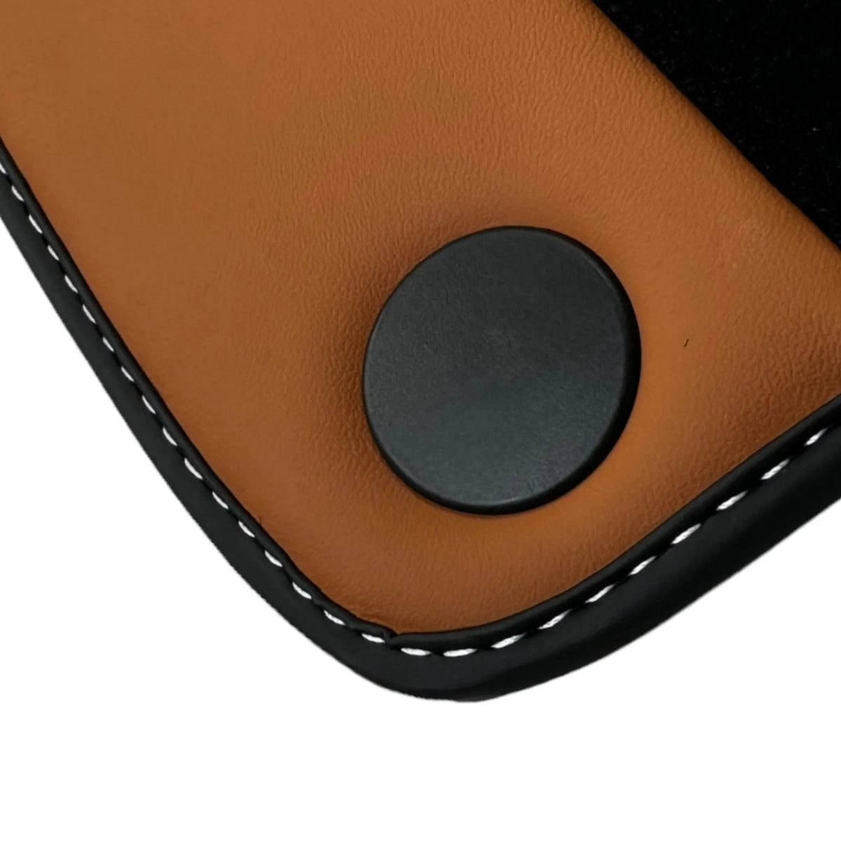 Black Floor Mats for Ferrari California (2008-2014) with Cuoio Nappa Leather - AutoWin