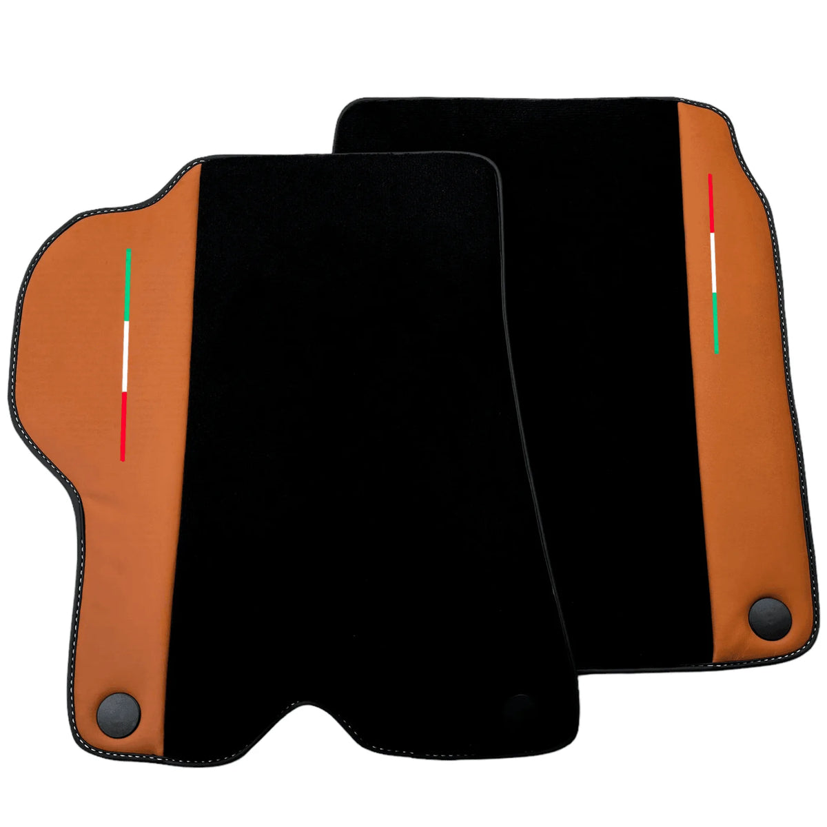 Black Floor Mats for Ferrari California (2008-2014) with Cuoio Nappa Leather - AutoWin