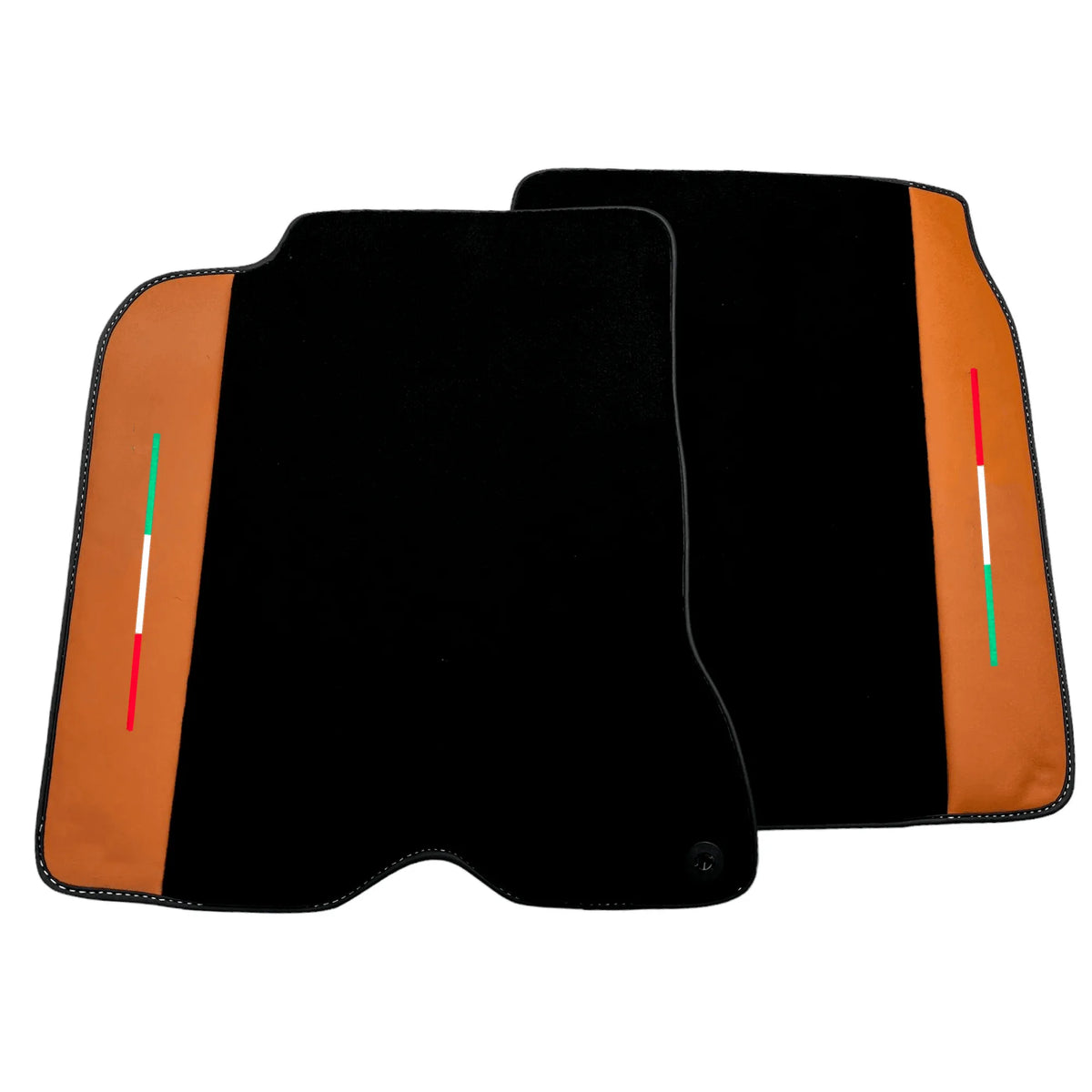 Black Floor Mats for Ferrari California T (2015-2018) with Cuoio Nappa Leather - AutoWin