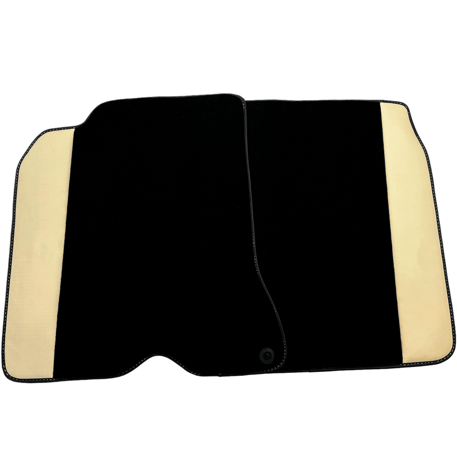 Black Floor Mats for Ferrari California T (2015–2018) Crema Nappa Leather - AutoWin