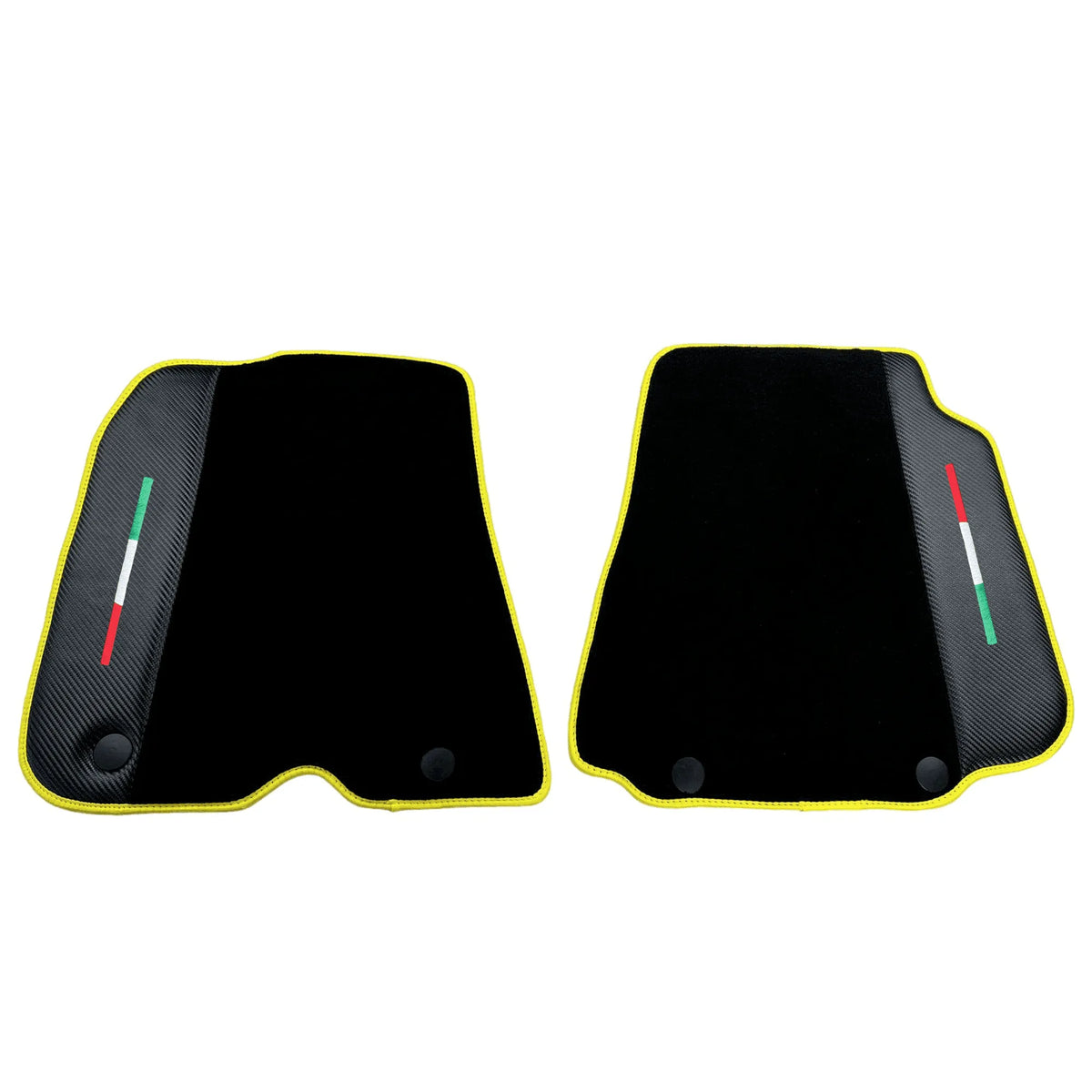 Black Floor Mats for Ferrari F12 Berlinetta (2012-2022) with Carbon Leather - AutoWin