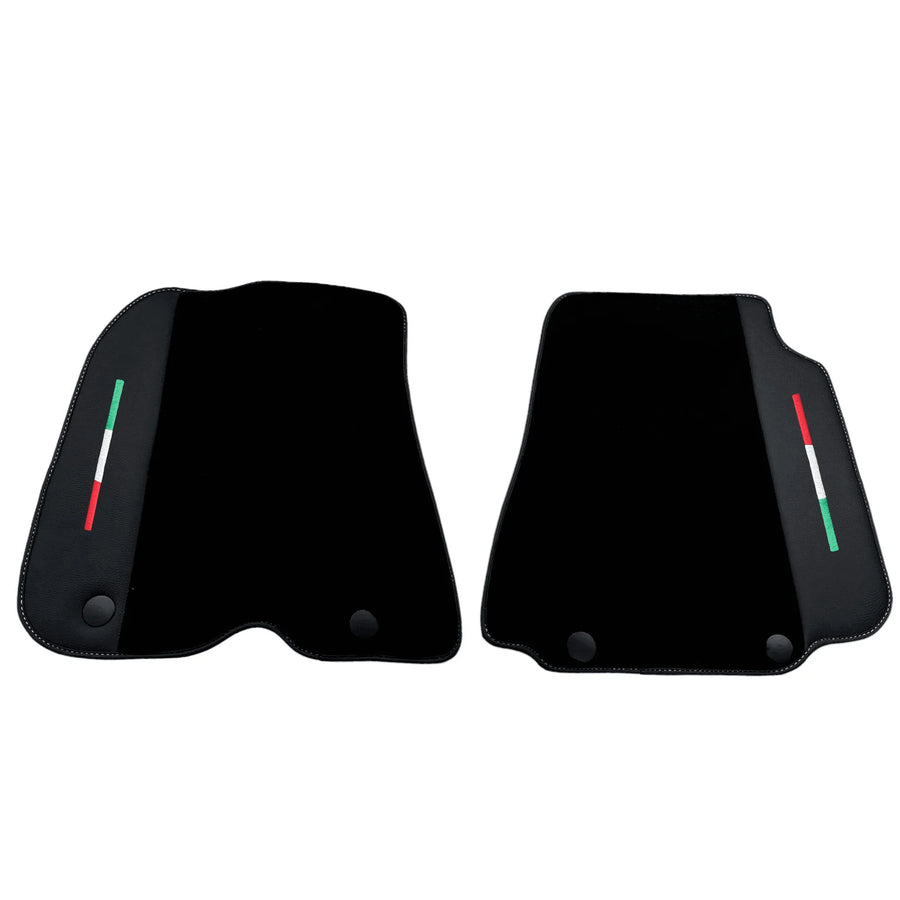 Black Floor Mats for Ferrari F12 Berlinetta (2012-2022) with Leather - AutoWin