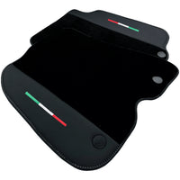 Black Floor Mats for Ferrari F12 Berlinetta (2012-2022) with Leather - AutoWin