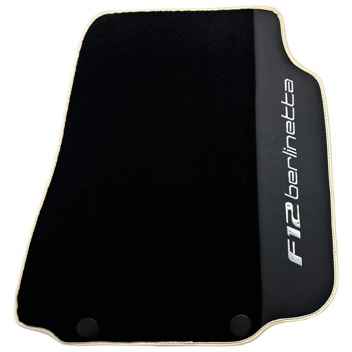 Black Floor Mats for Ferrari F12 Berlinetta (2012-2022) with Leather - AutoWin