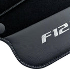Black Floor Mats for Ferrari F12 Berlinetta (2012-2022) with Leather - AutoWin