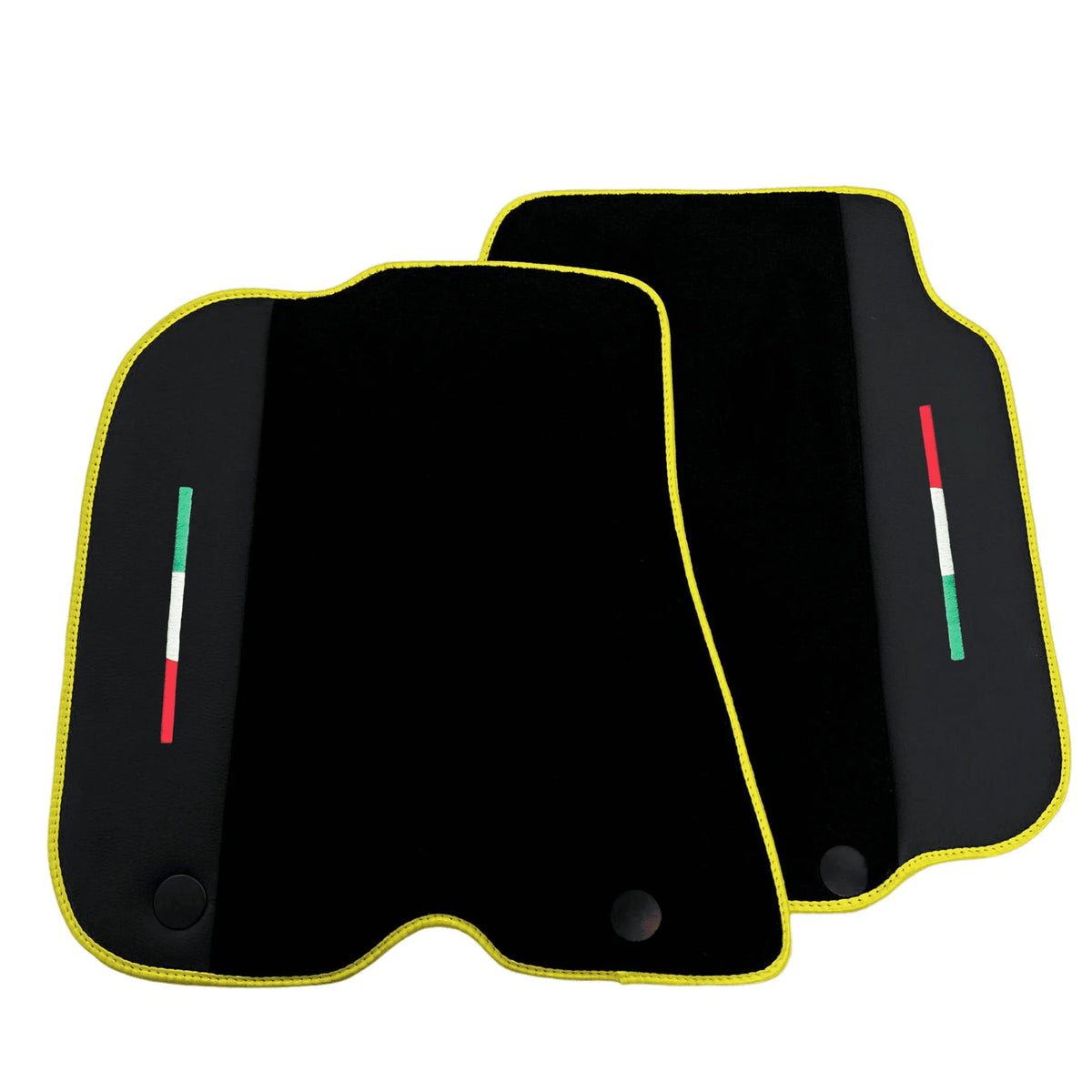 Black Floor Mats for Ferrari F12 Berlinetta (2012-2022) with Leather - AutoWin