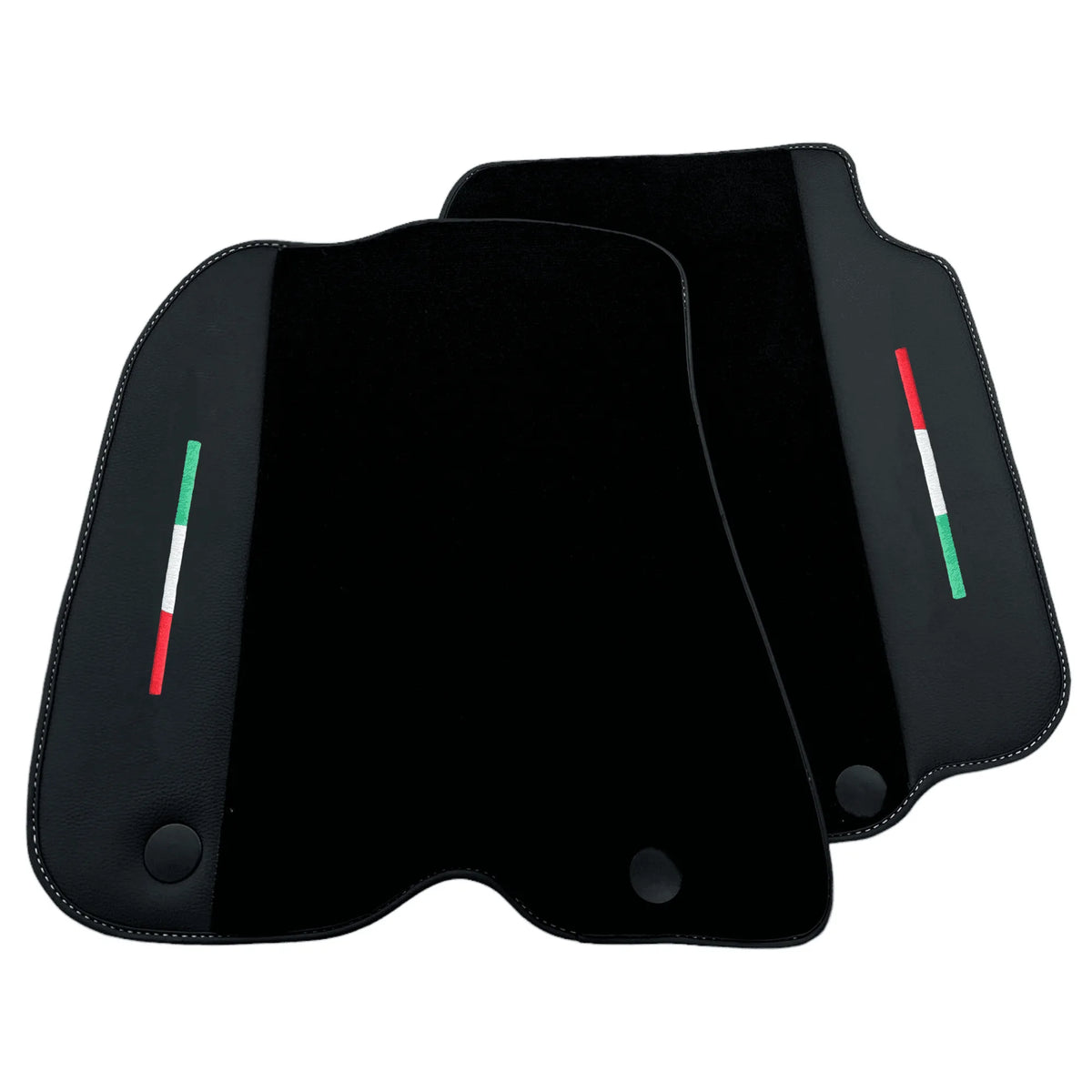 Black Floor Mats for Ferrari F12 Berlinetta (2012-2022) with Leather - AutoWin