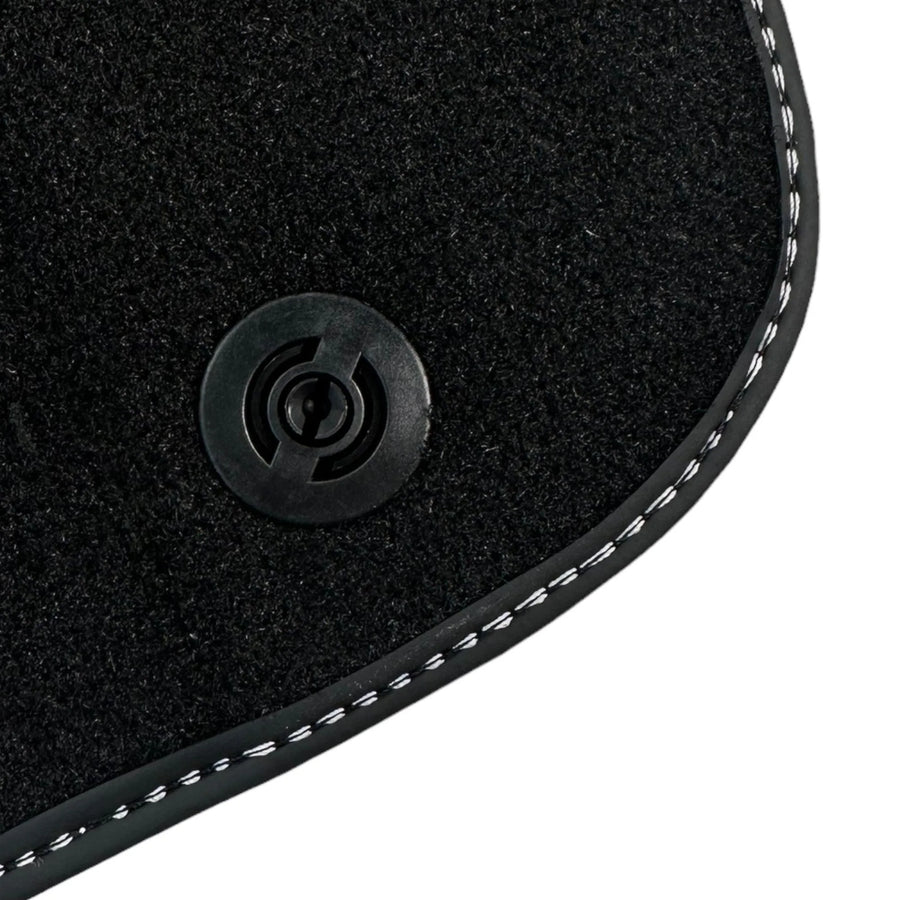 Black Floor Mats for Ferrari F12 Berlinetta (2012-2022) with Red Alcantara Leather - AutoWin