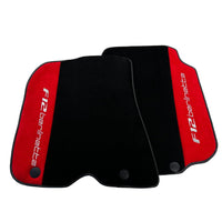 Black Floor Mats for Ferrari F12 Berlinetta (2012-2022) with Red Alcantara Leather - AutoWin