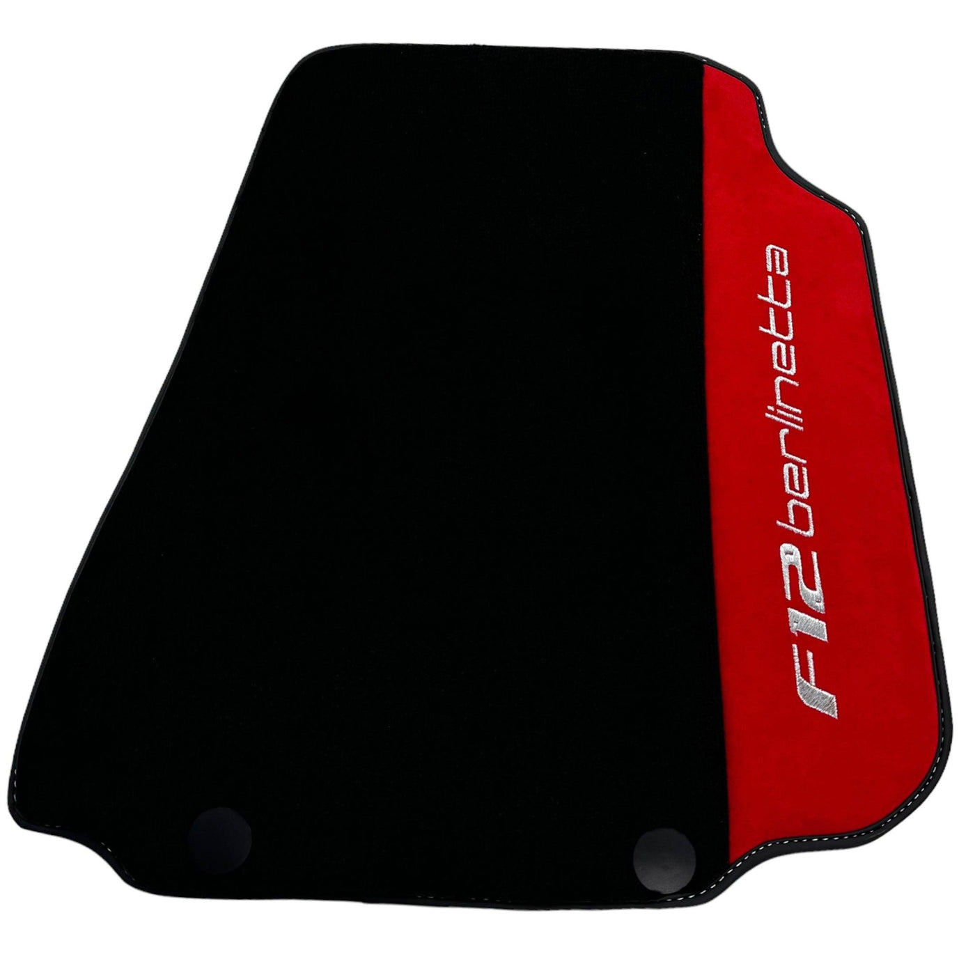 Black Floor Mats for Ferrari F12 Berlinetta (2012-2022) with Red Alcantara Leather - AutoWin