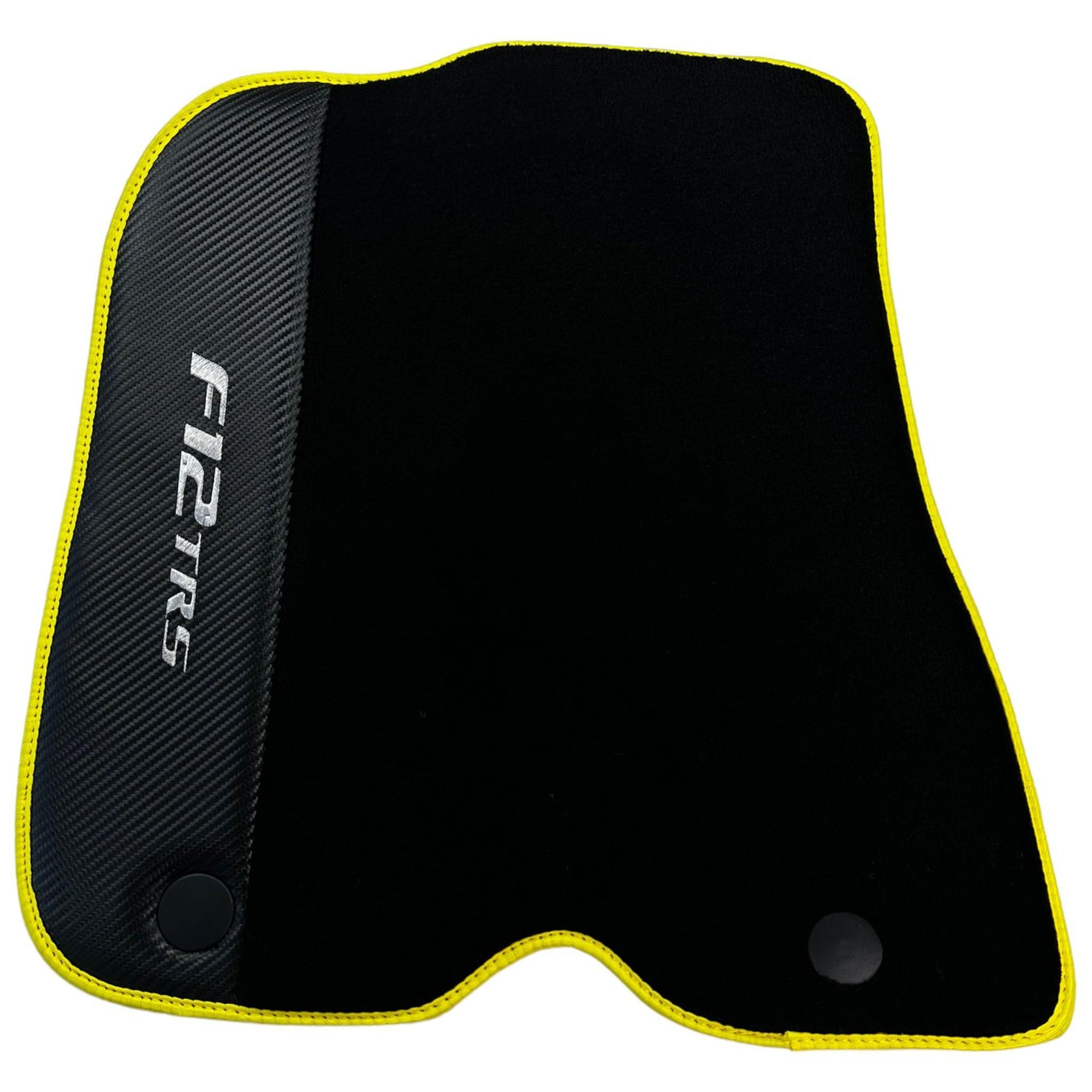 Black Floor Mats for Ferrari F12 TRS (2014) with Carbon Leather - AutoWin
