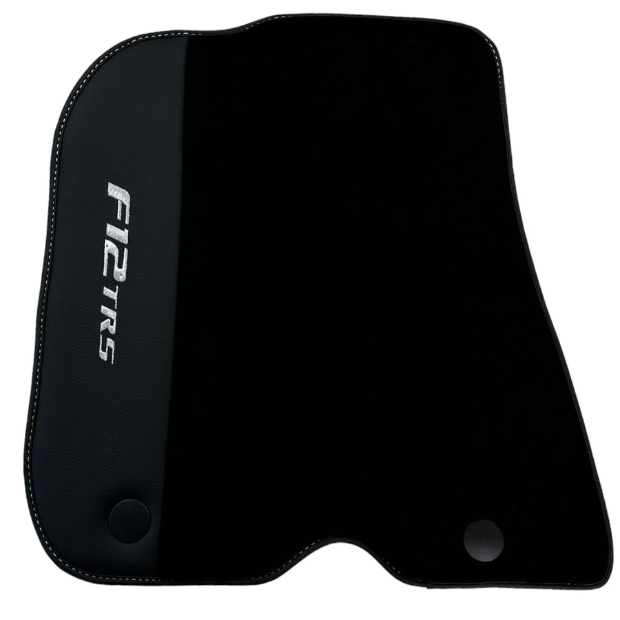Black Floor Mats for Ferrari F12 TRS (2014) with Leather - AutoWin