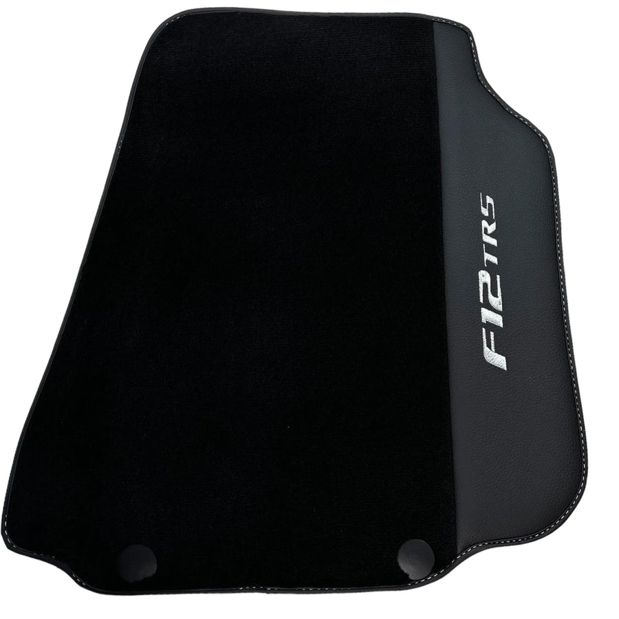 Black Floor Mats for Ferrari F12 TRS (2014) with Leather - AutoWin