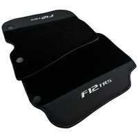 Black Floor Mats for Ferrari F12 TRS (2014) with Leather - AutoWin