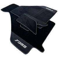 Black Floor Mats For Ferrari F355 1994-1999 With Alcantara Leather - AutoWin