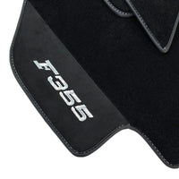 Black Floor Mats For Ferrari F355 1994-1999 With Alcantara Leather - AutoWin