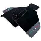 Black Floor Mats For Ferrari F355 1994-1999 With Leather - AutoWin