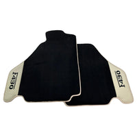 Black Floor Mats For Ferrari F430 2004-2009 With Beige Leather - AutoWin