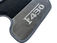 Black Floor Mats For Ferrari F430 2004-2009 With Carbon Fiber Leather - AutoWin