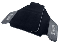 Svarte Bilmatter For Ferrari F430 2004-2009 Med Karbonfiber Lær - AutoWin