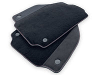 Black Floor Mats For Ferrari F8 Spider 2019-2023 With Alcantara Leather - AutoWin