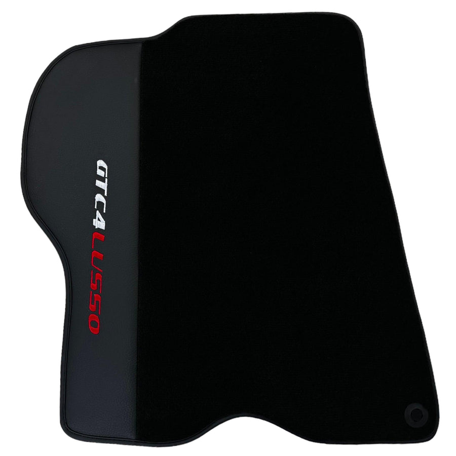 Black Floor Mats For Ferrari GTC4 Lusso (2016-2023) with Leather - AutoWin