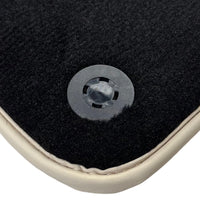 Black Floor Mats For Ferrari GTC4 Lusso (2016-2023) with Leather | Beige Trim - AutoWin