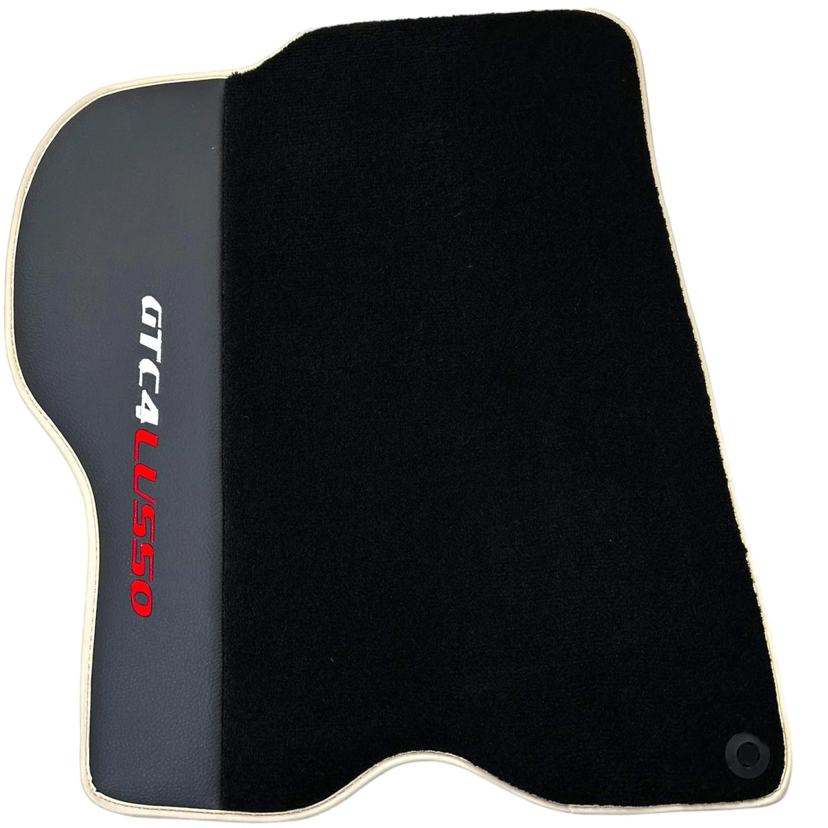Black Floor Mats For Ferrari GTC4 Lusso (2016-2023) with Leather | Beige Trim - AutoWin