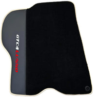 Black Floor Mats For Ferrari GTC4 Lusso (2016-2023) with Leather | Beige Trim - AutoWin