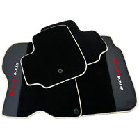Black Floor Mats For Ferrari GTC4 Lusso (2016-2023) with Leather | Beige Trim - AutoWin
