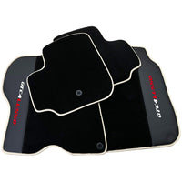 Black Floor Mats For Ferrari GTC4 Lusso (2016-2023) with Leather | Beige Trim - AutoWin