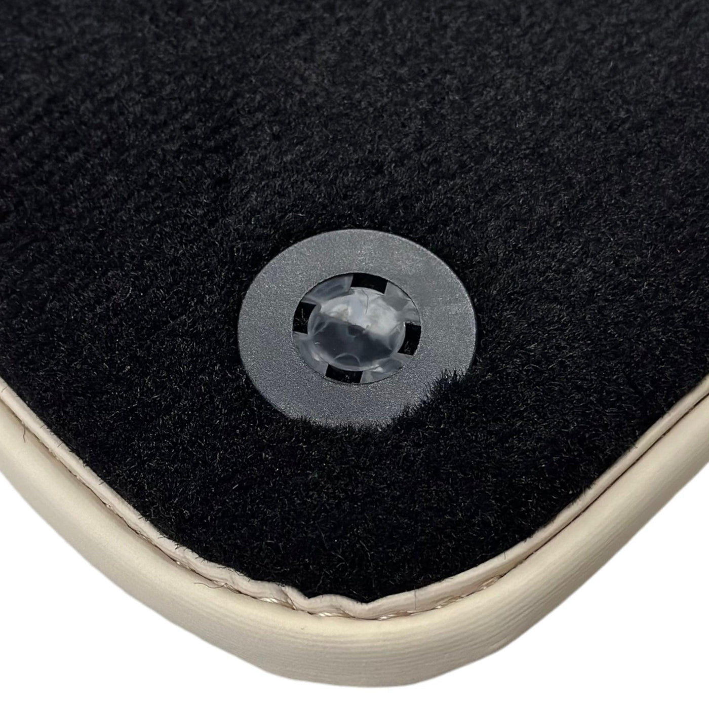 Black Floor Mats For Ferrari GTC4 Lusso (2016-2023) with Leather | Beige Trim - AutoWin