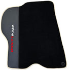 Black Floor Mats For Ferrari GTC4 Lusso (2016-2023) with Leather | Beige Trim - AutoWin