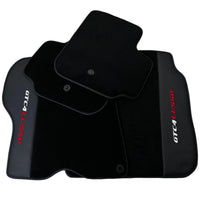 Black Floor Mats For Ferrari GTC4 Lusso (2016-2023) with Leather - AutoWin