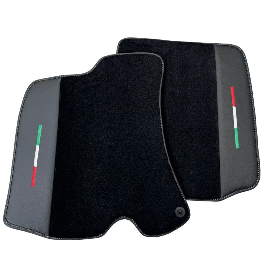 Black Floor Mats for Ferrari Portofino (2018-2023) with Leather - AutoWin