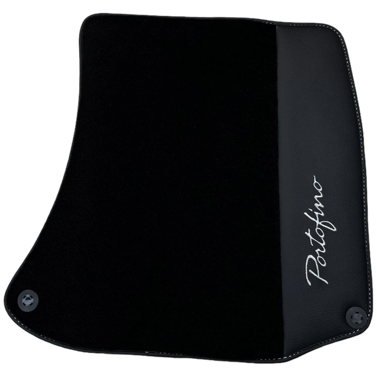 Black Floor Mats For Ferrari Portofino (2018-2023) With Leather - AutoWin