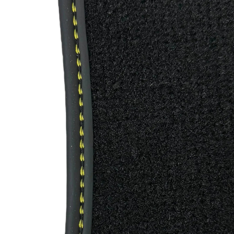 Black Floor Mats for Ferrari Portofino (2018-2023) with Leather - AutoWin