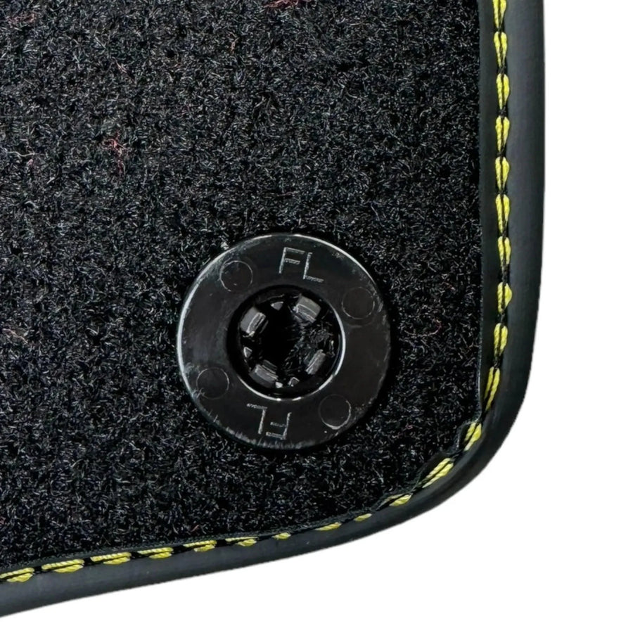 Black Floor Mats for Ferrari Portofino (2018-2023) with Leather - AutoWin