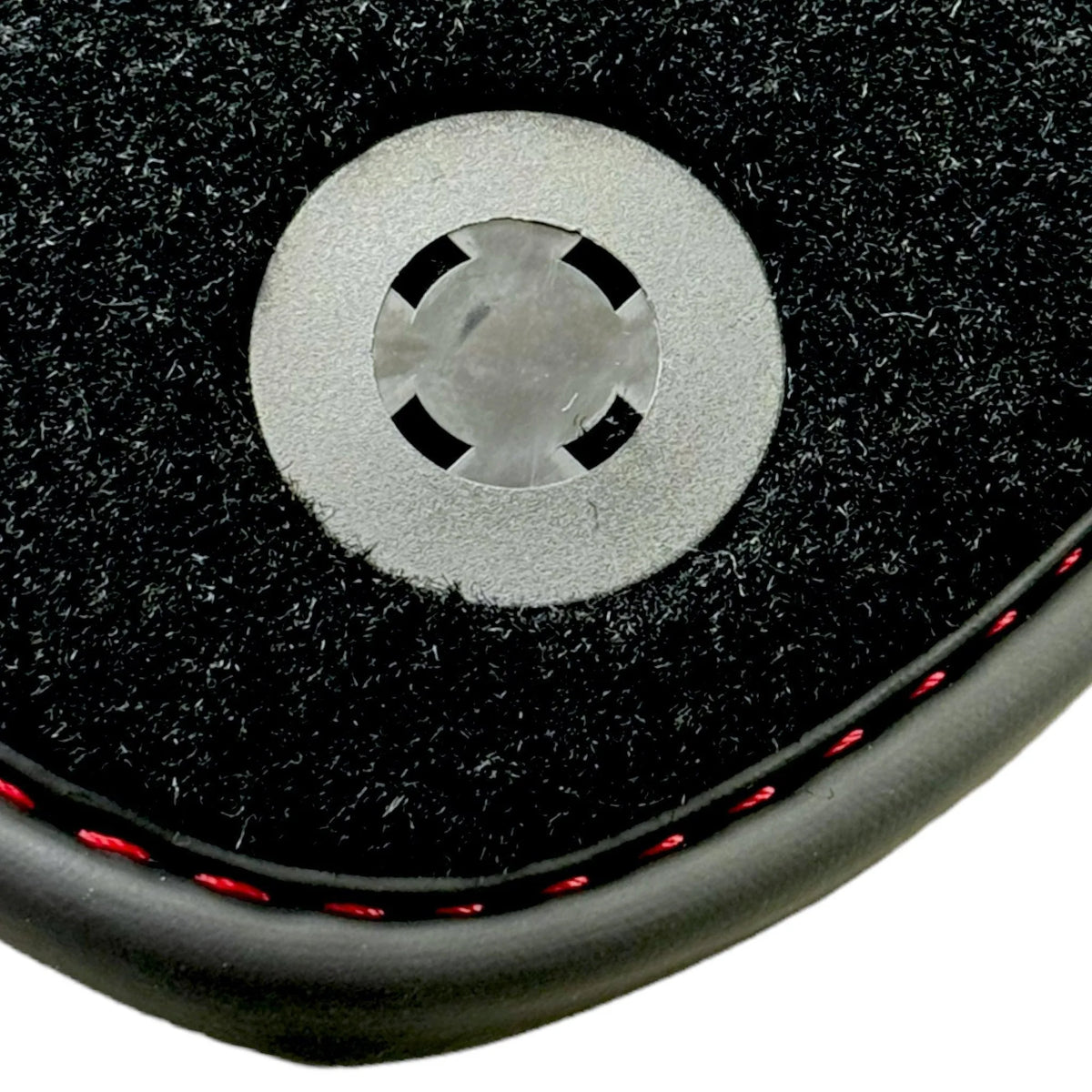 Black Floor Mats for Ferrari Portofino M (2018-2023) with Red Alcantara Leather