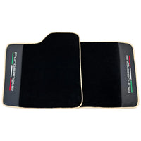 Black Floor Mats for Ferrari Purosangue with Leather and Beige Trim | Italian Edition - AutoWin
