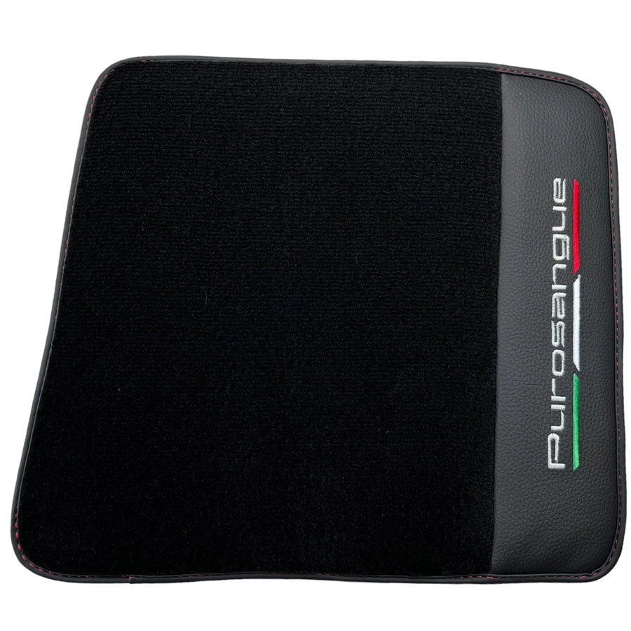 Black Floor Mats for Ferrari Purosangue with Leather and Black Trim | Italian Edition - AutoWin