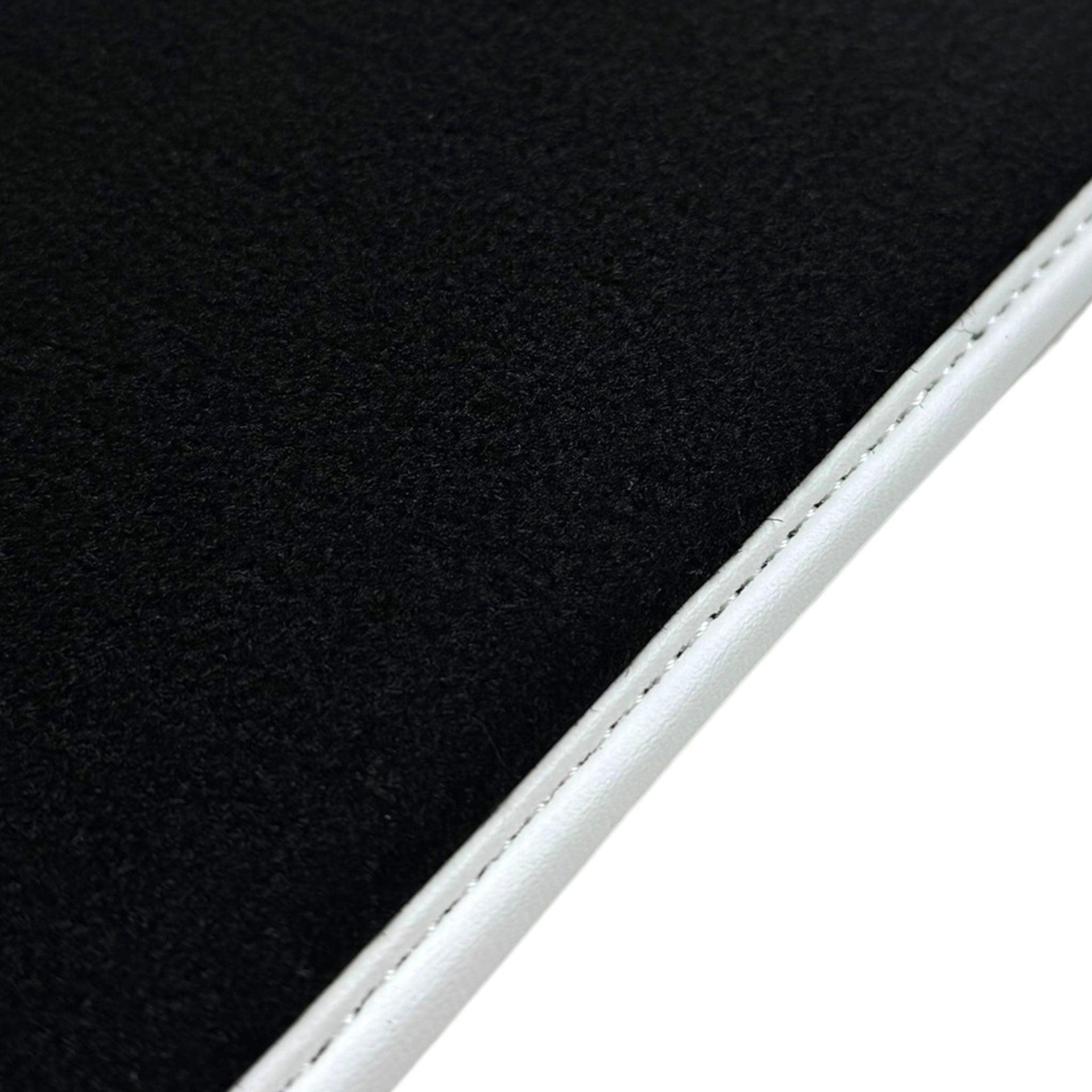 Black Floor Mats for Ferrari Purosangue with Leather and White Trim | Italian Edition - AutoWin