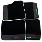 Black Floor Mats for Ferrari Purosangue with Leather and White Trim | Italian Edition - AutoWin