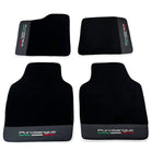Black Floor Mats for Ferrari Purosangue with Leather and White Trim | Italian Edition - AutoWin