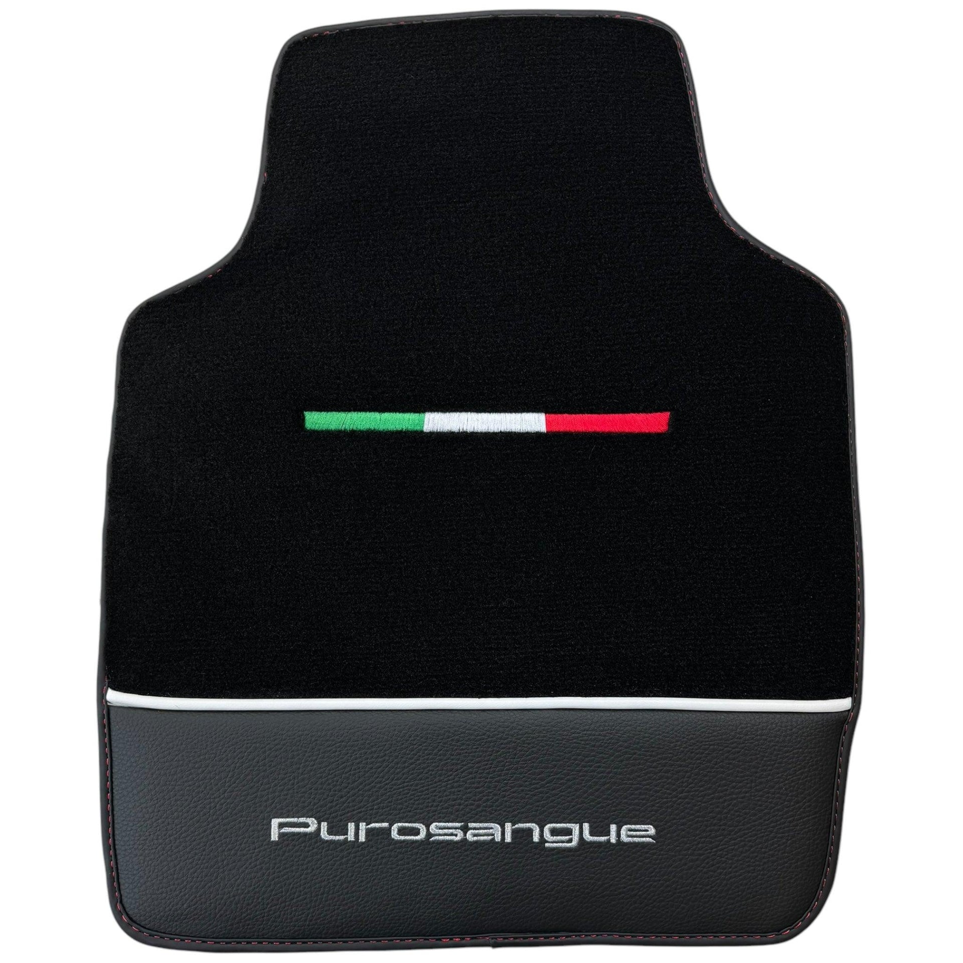 Black Floor Mats for Ferrari Purosangue with Leather - AutoWin